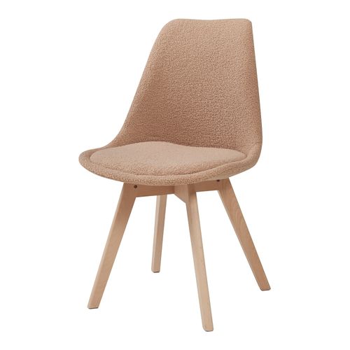 Lot De 4 Chaises De Salle à Manger 82 X 49 X 54 Cm Moderne Design Robuste Bouclé Taup