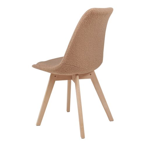 Lot De 4 Chaises De Salle à Manger 82 X 49 X 54 Cm Moderne Design Robuste Bouclé Taup