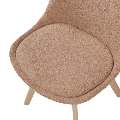 Lot De 4 Chaises De Salle à Manger 82 X 49 X 54 Cm Moderne Design Robuste Bouclé Taup