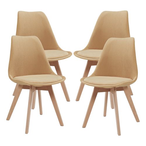Lot De 4 Chaises De Salle à Manger 82 X 49 X 54 Cm Moderne Design Robuste Velours Côt