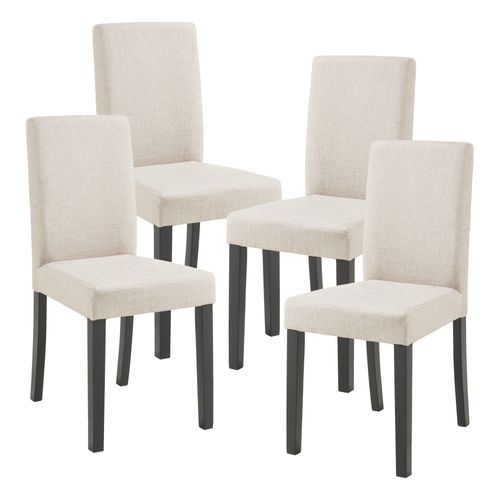 Lot De 4 Chaises De Salle à Manger 89 X 43 X 54 Cm Moderne Design Robuste Beige 03_00