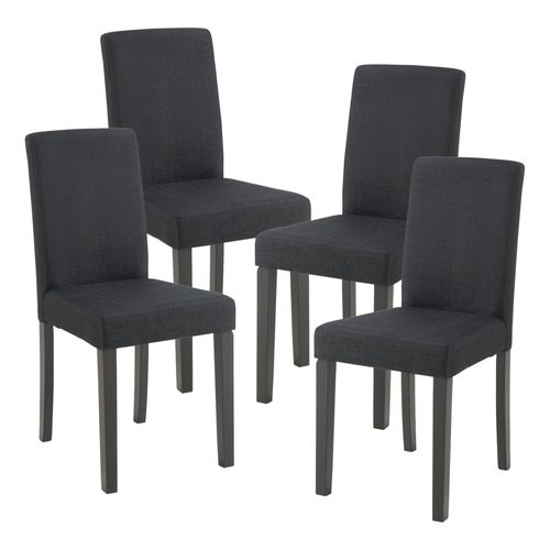 Lot De 4 Chaises De Salle à Manger 89 X 43 X 54 Cm Moderne Design Robuste Noir 03_000