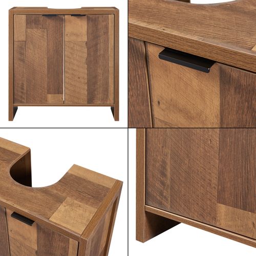 Meuble Sous Lavabo Salle De Bain Rangement Design 60 X 60 X 30 Cm Panneau De Particul