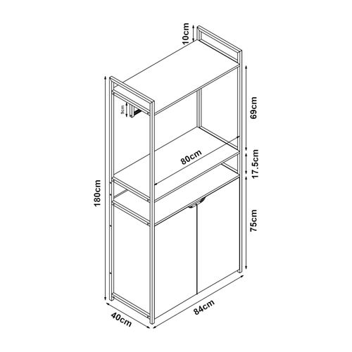 Portant à Vêtements Portemanteau Porte-vêtements Penderie Dressing Ouvert Avec Armoir