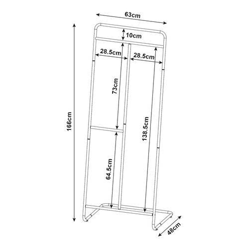 Portant à Vêtements Portemanteau Porte-vêtements Penderie Dressing Ouvert Acier 166