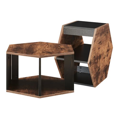 Set De 2 Tables Basses Noir Effet Noyer 03_0010603