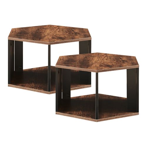 Set De 2 Tables Basses Noir Effet Noyer 03_0010603