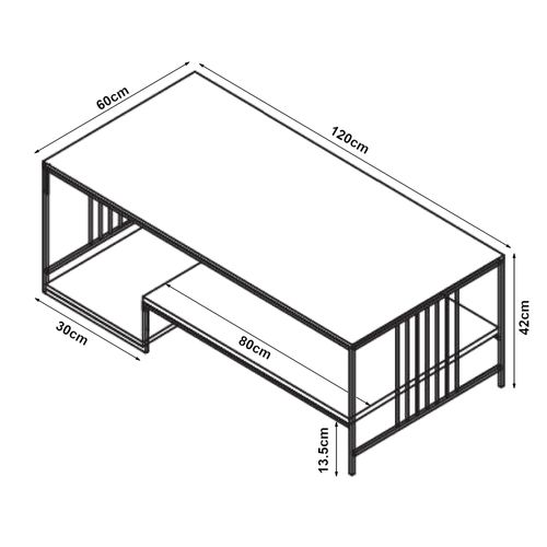 Table Basse Console D'appoint Acier Effet Marbre Noir Or 03_0010803