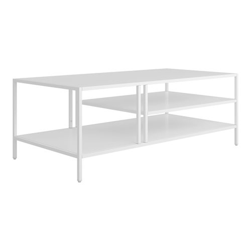 Table Basse Console D'appoint Métal 40 X 110 X 55 Cm Blanc 03_0010813