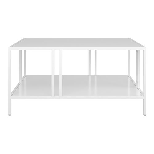 Table Basse Console D'appoint Métal 40 X 80 X 80 Cm Blanc 03_0010814