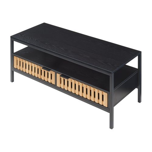 Table Basse Console D'appoint 100 X 40 X 48 Cm Mdf Noir 03_0010819