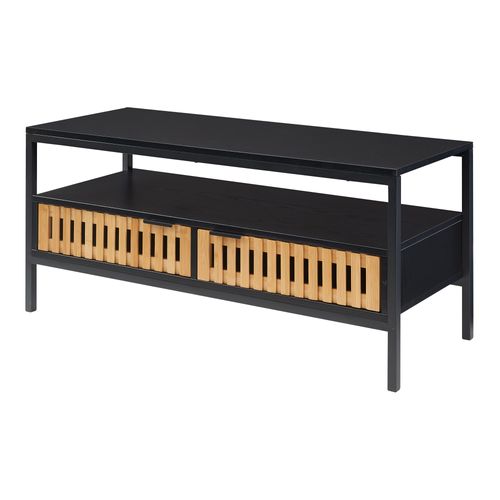 Table Basse Console D'appoint 100 X 40 X 48 Cm Mdf Noir 03_0010819