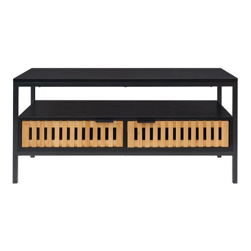 Table Basse Console D'appoint 100 X 40 X 48 Cm Mdf Noir 03_0010819