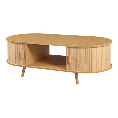 Table Basse Console D'appoint Bambou 120 X 55 X 40 Cm Naturel 03_0010821