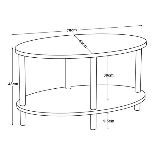 Table Basse Console D'appoint Ovale 43 X 70 X 44 Cm Travertin Naturel 03_0010829