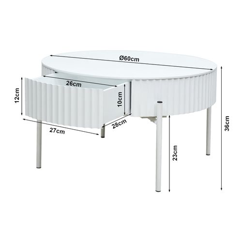 Table Basse Console D'appoint 36 X 60 Cm Blanc 03_0010840