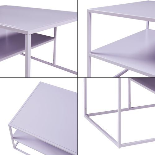 Table Basse Console D'appoint Salon Rectangulaire 45 X 90 X 60 Cm Violet 03_0010862