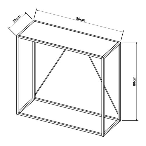 Table Console 90 X 30 X 80 Cm Entrée Salon Salle à Manger Acier Blanc 03_0010868