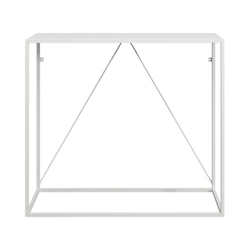 Table Console 90 X 30 X 80 Cm Entrée Salon Salle à Manger Acier Blanc 03_0010868