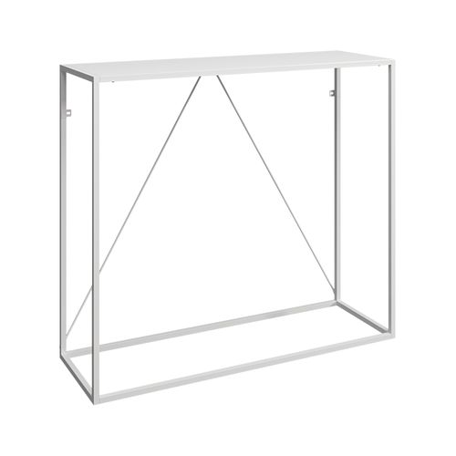 Table Console 90 X 30 X 80 Cm Entrée Salon Salle à Manger Acier Blanc 03_0010868