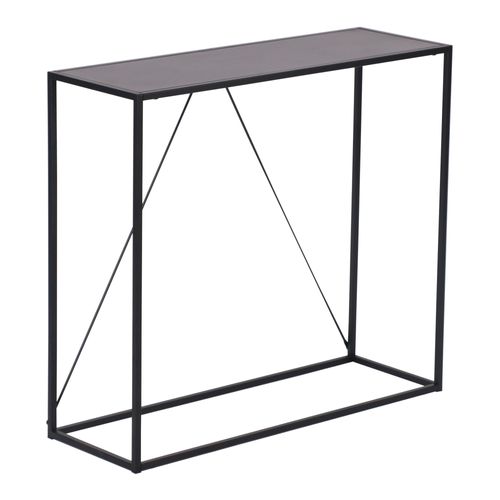 Table Console Acier 90 X 30 X 80 Cm Entrée Salon Salle à Manger Noir 03_0010869
