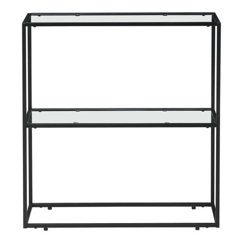 Table Console Verre Trempé 85 X 80 X 30 Cm Noir Transparent 03_0010876