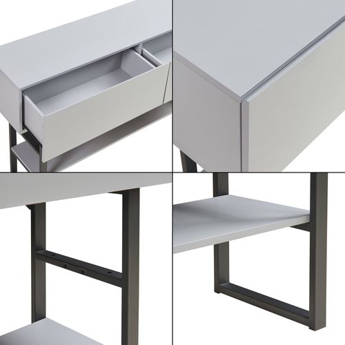 Table Console 75 X 120 X 30 Cm Panneau De Particules Gris Clair 03_0010888