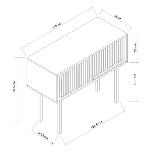 Table Console Diamètrerland Bambou 110 X 39 X 81 Cm Naturel 03_0010894