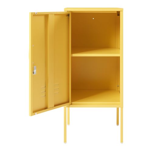 Table De Chevet Table De Nuit Commode Meuble De Rangement 82 X 35 X 35 Cm Acier Jaune