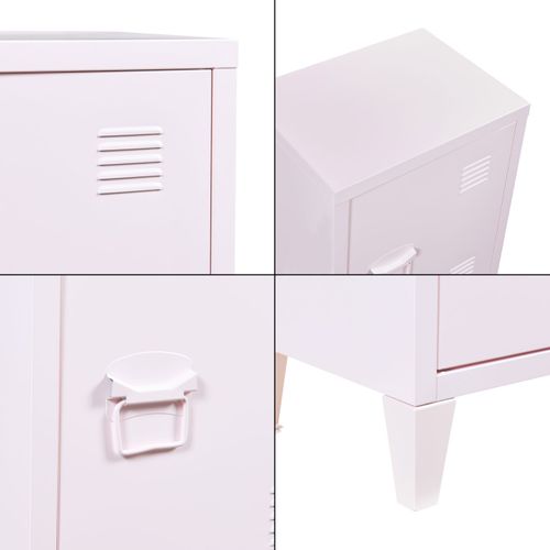 Table De Chevet Table De Nuit Commode Meuble De Rangement En Acier Laminé