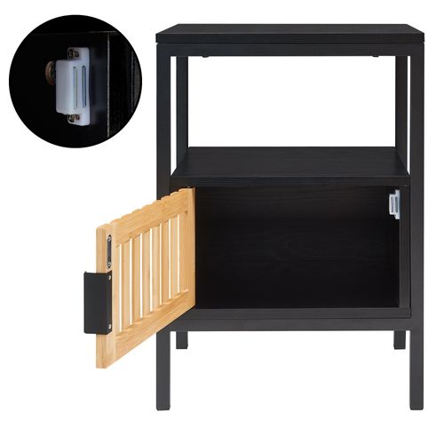 Table De Chevet Table De Nuit Commode Meuble De Rangement 58 X 40 X 33 Cm Noir 03_001