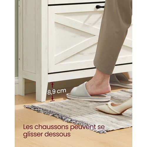 Meuble à Chaussures à 3 Abattants Placard De Rangement 24 X 87 X 123,6 Cm Autoportant