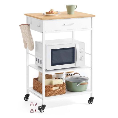 Desserte De Cuisine à Roulettes Îlot De Cuisine Mobile 45 X 60 X 90 Cm Avec Tiroir 2