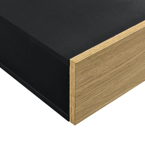 Étagère Murale Avec Comptoir Panneau De Particules 50 Cm Bois Noir 03_0001716