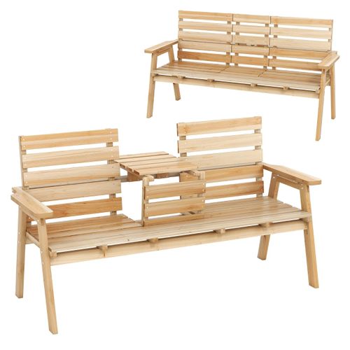 Banc D'extérieur Avec Table Pliante 160 X 64 X 86 Cm Capacité 320 Kg Confort D'assise