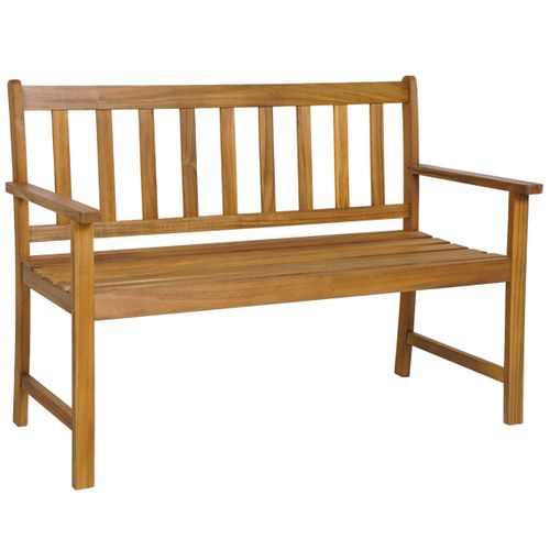 Banc De Jardin 122 X 56,5 X 86 Cm Charge 360 Kg Design Rustique En Bois D'acacia