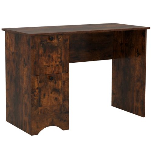 Bureau D'ordinateur 109 X 50 X 75 Cm Avec 2 Tiroirs Rangement Pratique Design Contemp