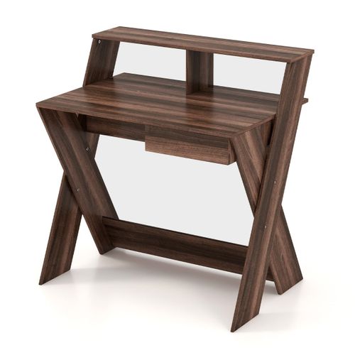 Bureau Informatique 90 X 61 X 94 Cm Avec Réhausseur D'écran Ergonomique Polyvalent St