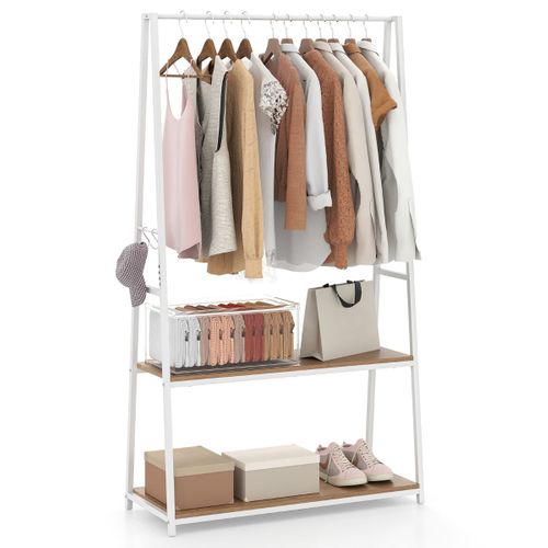 Portant à Vêtements 94 X 40 X 171 Cm Grand Espace De Rangement Polyvalent