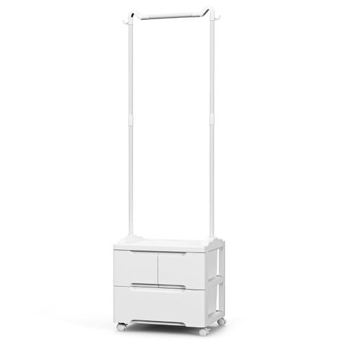 Portant à Vêtements Roulant 46 X 38 X 157 Cm Grand Espace De Rangement Design Minimal