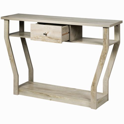 Table Console Lot De 1 Multifonctionnelle 120 X 30 X 81 Cm Avec Tiroir Et Étagères