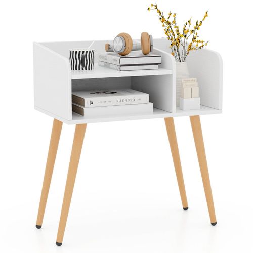 Table De Chevet Moderne 50 X 32 X 58 Cm Rangement Polyvalent Pieds En Métal