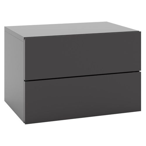 Table De Chevet Murale Flottante 42 X 30 X 28 Cm Avec 2 Tiroirs Et Espace De Rangement