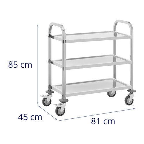 Chariot De Service 3 Plateaux 69 X 34 X 3 Cm 81 Kg Acier Inoxydable Professionnel 14_