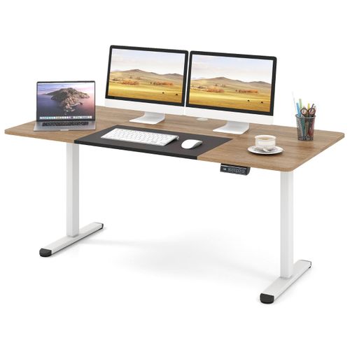 Bureau Debout Électrique Réglable Haut 140 X 70 Cm Avec Trou Pour Câble Ergonomique D
