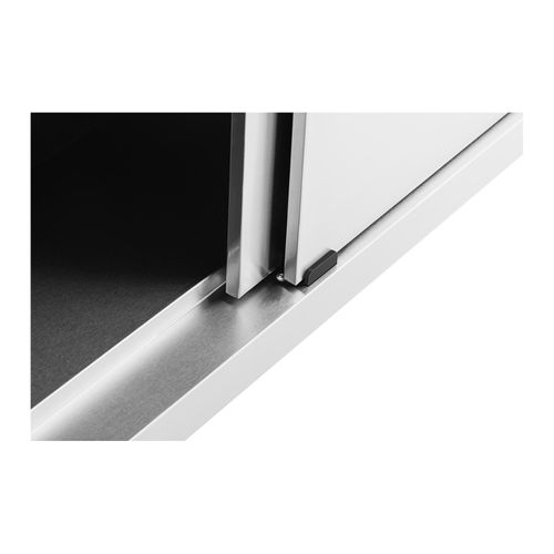 Meuble Bas En Acier Inoxydable Plan De Travail Cuisine Armoire Avec Portes Coulissant