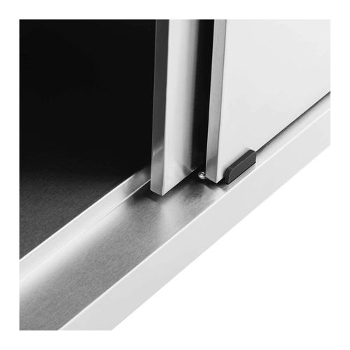 Meuble Bas En Acier Inoxydable Plan De Travail Cuisine Armoire Avec Portes Coulissant