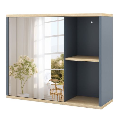 Armoire à Pharmacie Murale 60 X 20 X 50 Cm Avec Miroir Haute Définition Et Étagères A