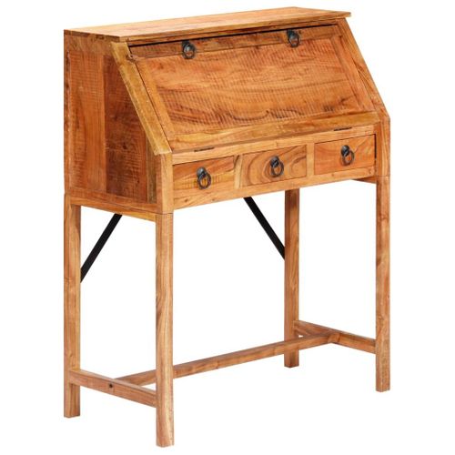 Bureau Table Meuble Travail Informatique 90 Cm Bois D'acacia Massif 0502104