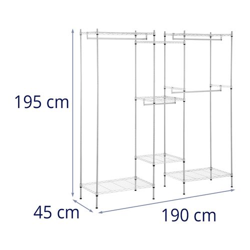 Portant à Vêtements 190 X 45 X 195 Cm 210 Kg Portant à Vêtements Solide Porte-vêtemen